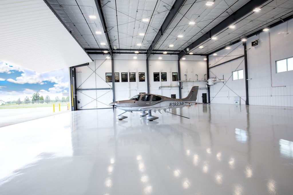 hangar service interior view